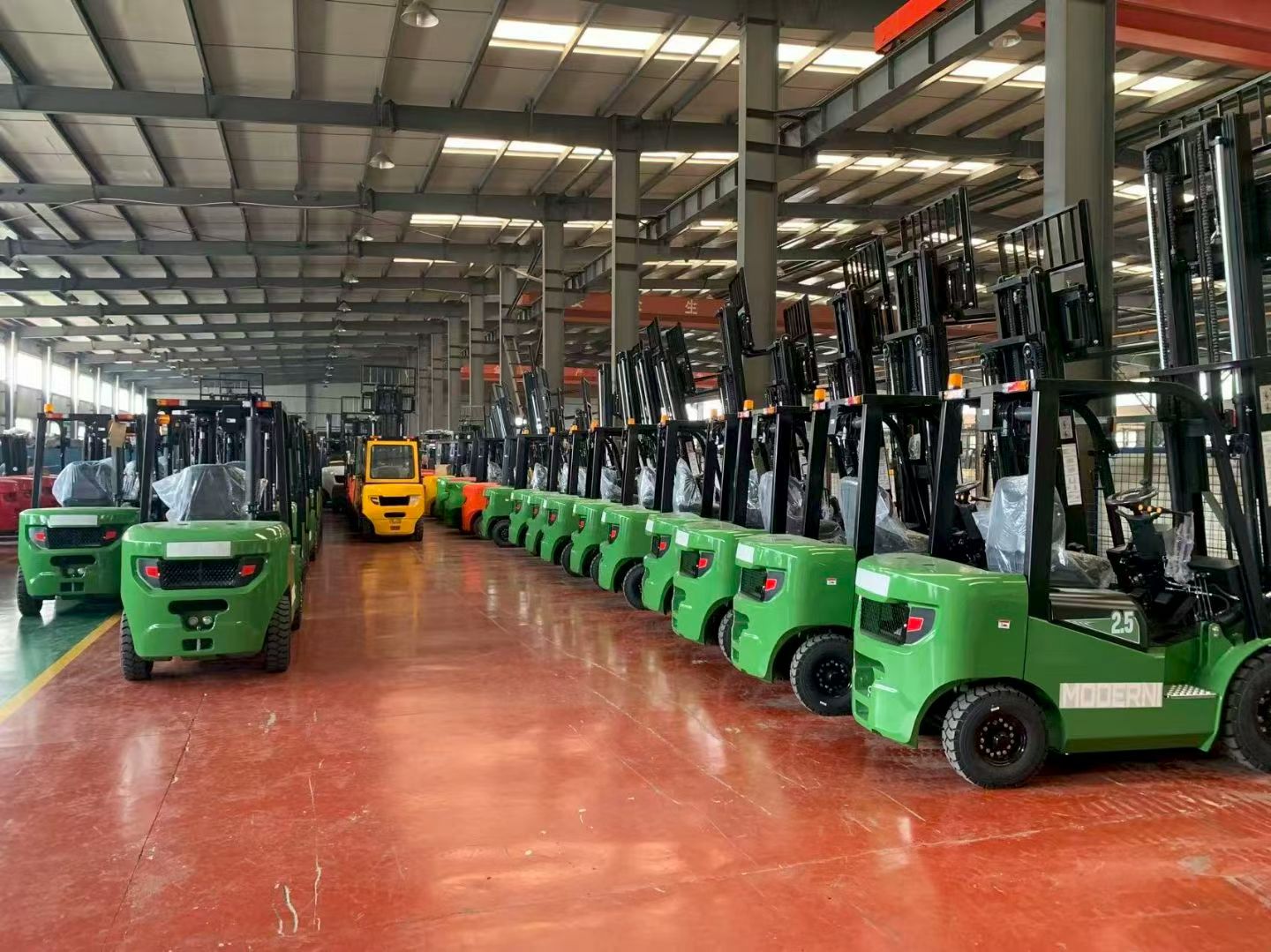 Forklift assembly line